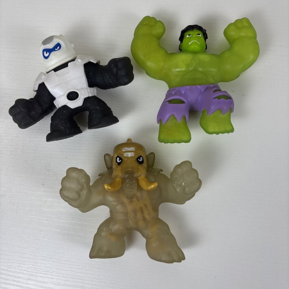 HEROES Of Goo Jit Zu LOT 3 Action Figures: Hulk Pantora Gold Smashodon Elephant